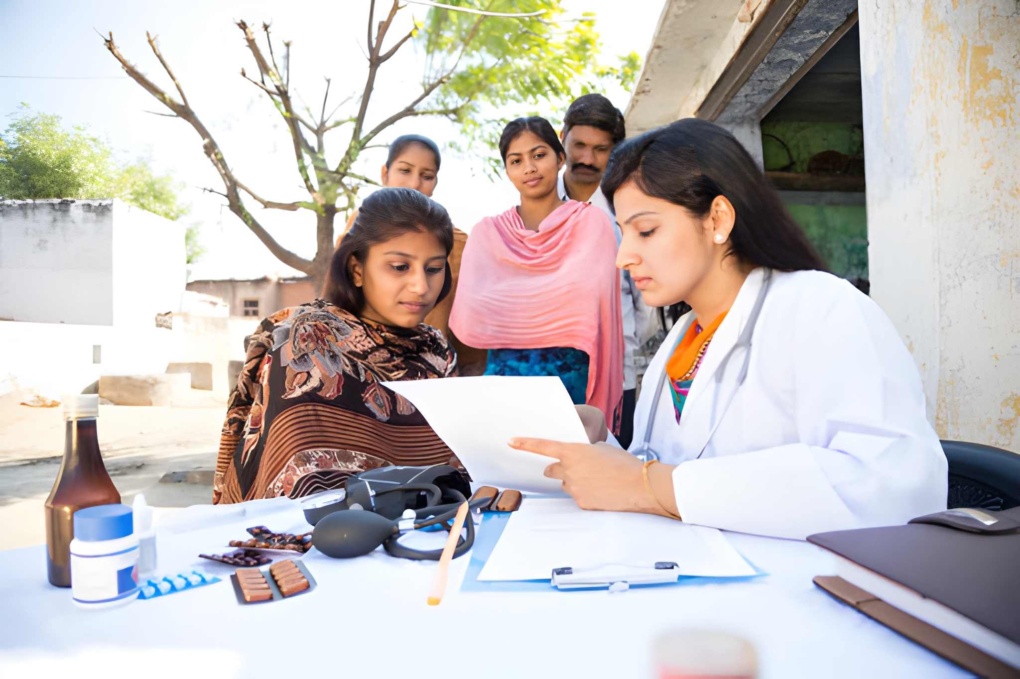 Rural healthcare doctor with community