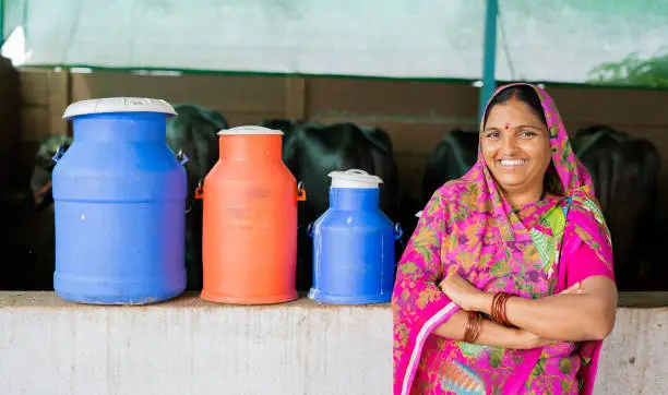 Rural woman entrepreneur with craft products