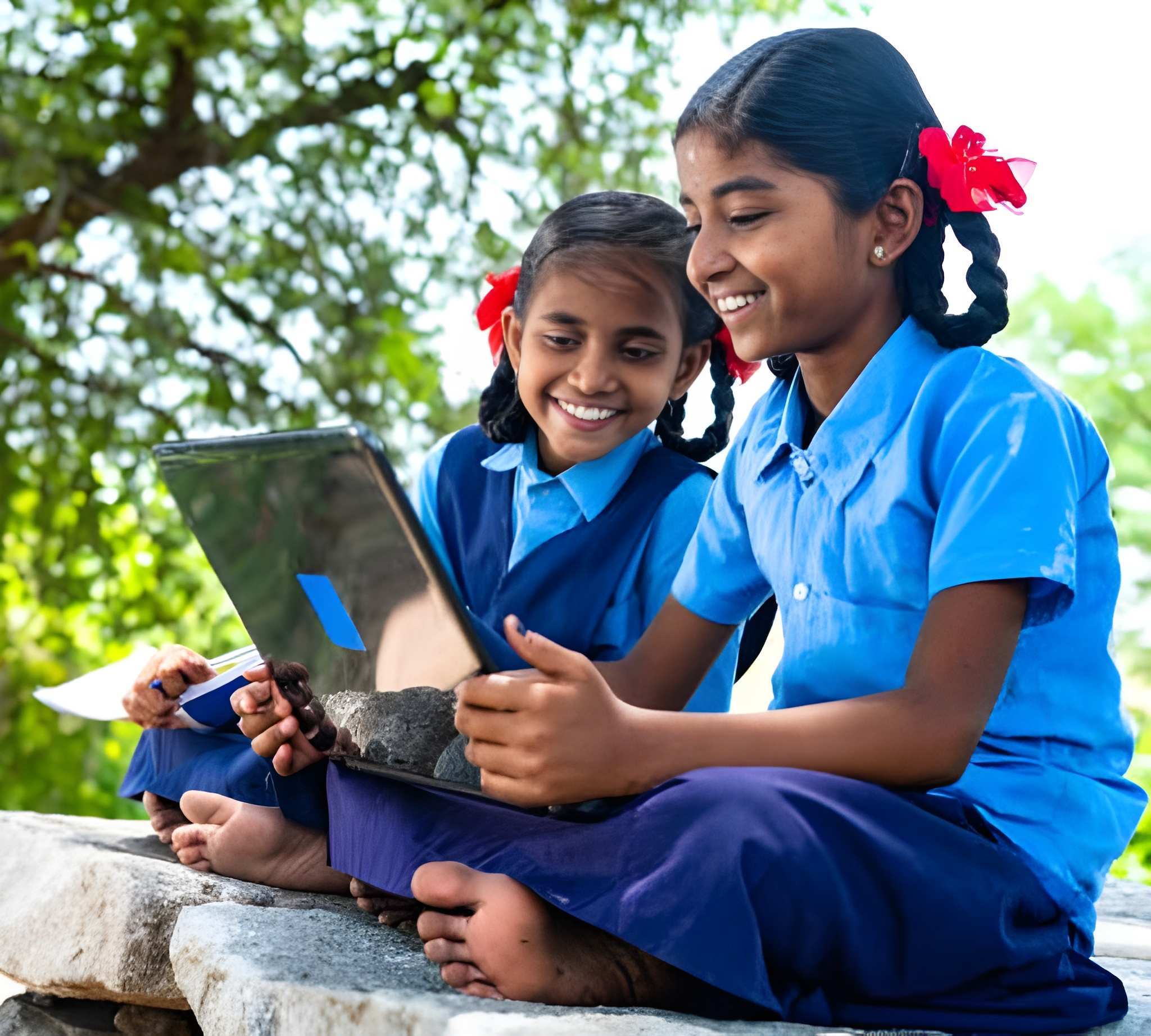 Rural youth with digital devices
